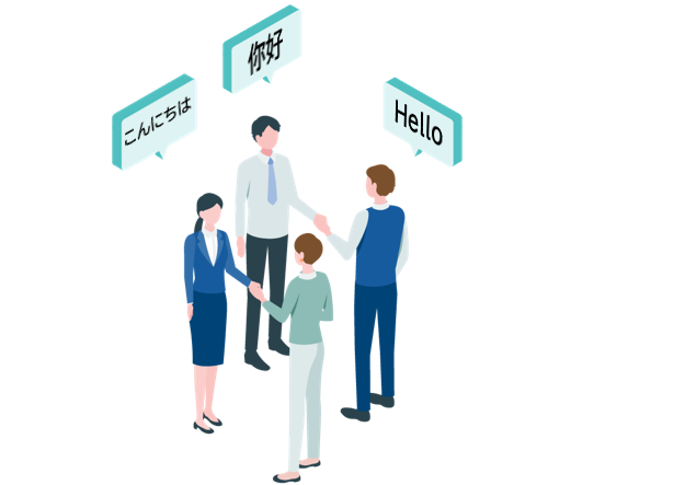 Speech and translation in multiple languages