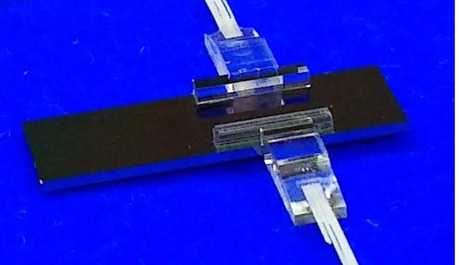 Image of Test Chip for Evaluating Silicon Photonics Devices