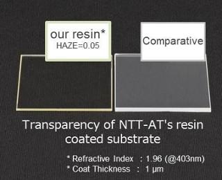 High Transparency of NTT-AT's resin coated substrate