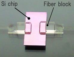 Fiber array connection with Si chip